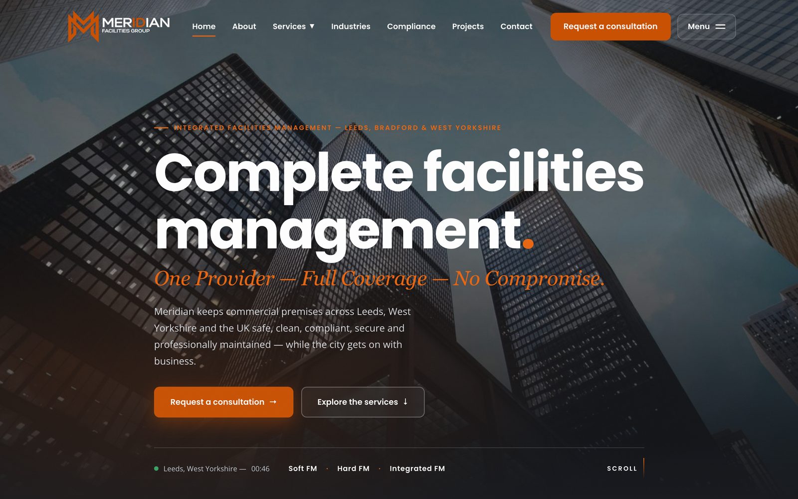 Meridian Facilities Group website design